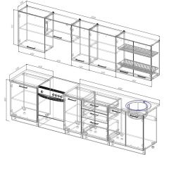 Кухонный гарнитур Лада 3000 (Стол. 26мм) в Когалыме - kogalym.mebel24.online | фото 2