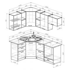 Кухонный гарнитур Лариса оптима 4 1400х2000 мм в Когалыме - kogalym.mebel24.online | фото 2