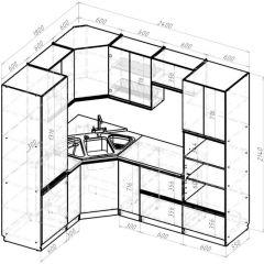 Кухонный гарнитур Ноктюрн оптима 1800х2400 мм в Когалыме - kogalym.mebel24.online | фото 2