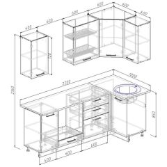 Кухонный гарнитур угловой Бланка 2200х1000 (Стол. 26мм) в Когалыме - kogalym.mebel24.online | фото 3