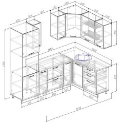 Кухонный гарнитур угловой Бланка 2400х1600 (Стол. 26мм) в Когалыме - kogalym.mebel24.online | фото 3