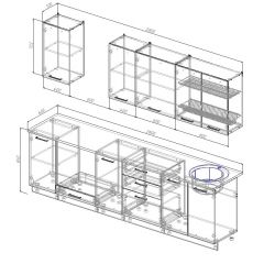 Кухонный гарнитур Вегас 2800 (Стол. 26мм) в Когалыме - kogalym.mebel24.online | фото 2