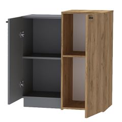 Квадро К-2 Комод 2дв (ЛДСП Графит/дуб крафт золотой) в Когалыме - kogalym.mebel24.online | фото 2