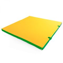 Мат гимнастический 1х1х0,05м с вырезом под стойки цв. зеленый-желтый в Когалыме - kogalym.mebel24.online | фото 1