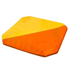 Мат гимнастический 1,3x1,3x0,05м складной скошенные углы цв.оранжевый-желтый в Когалыме - kogalym.mebel24.online | фото 1