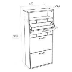 Обувница 3 секции (белый) в Когалыме - kogalym.mebel24.online | фото 2