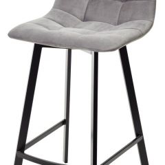 Полубарный стул CHILLI-QB SQUARE светло-серый #26, велюр / черный каркас (H=66cm) М-City в Когалыме - kogalym.mebel24.online | фото