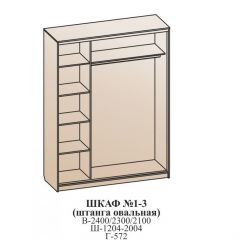 Шкаф №1 1.2-2 Оптима 2400х1204х572 (фасад 2 ЛДСП) в Когалыме - kogalym.mebel24.online | фото 6