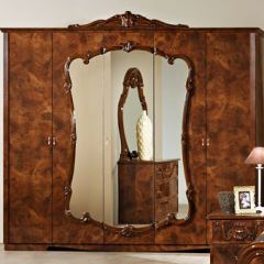 Шкаф 5-и дверный с зеркалами (20.145) Тициана (орех) в Когалыме - kogalym.mebel24.online | фото