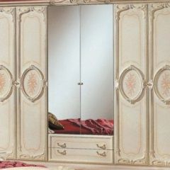 Шкаф 6-и дверный с зеркалами (01.146) Роза (беж) в Когалыме - kogalym.mebel24.online | фото 1