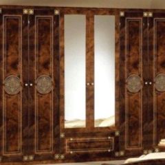 Шкаф 6-и дверный с зеркалами (02.146) Рома (орех) в Когалыме - kogalym.mebel24.online | фото