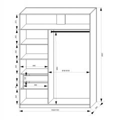 Шкаф-купе 1500 серии NEW CLASSIC K3+K3+B2+PL1 (2 ящика+1 штанга) профиль «Капучино» в Когалыме - kogalym.mebel24.online | фото 3