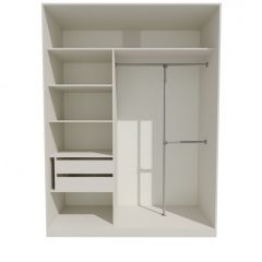 Шкаф-купе 1500 серии NEW CLASSIC K4+K4+B2+PL4 (2 ящика+F обр. штанга) профиль «Капучино» в Когалыме - kogalym.mebel24.online | фото 2