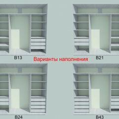 Шкаф-купе 1950 серии SILVER S3+S1+S3Z B22+PL2 (по 2 ящика лев/прав+1штанга+1 полка) профиль «Серебро» в Когалыме - kogalym.mebel24.online | фото 5