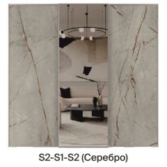 Шкаф-купе 1950 серии SILVER S6+S1+S6Z B22+PL1 (по 2 ящика лев/прав+1 штанга) профиль «Серебро» в Когалыме - kogalym.mebel24.online | фото 6