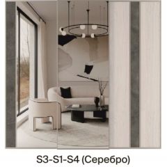 Шкаф-купе 1950 серии SILVER S6+S1+S6Z B22+PL1 (по 2 ящика лев/прав+1 штанга) профиль «Серебро» в Когалыме - kogalym.mebel24.online | фото 8