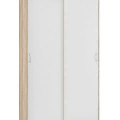 Шкаф-купе Бассо 1.0 (Дуб Сонома/Белый) 2 двери 2 зеркальные вставки в Когалыме - kogalym.mebel24.online | фото 3