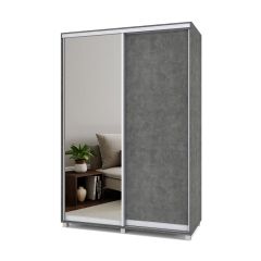 РОЛАНД Шкаф-купе зеркалом Камень темный (600*1500) Р652 в Когалыме - kogalym.mebel24.online | фото