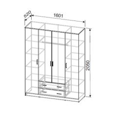 Шкаф ШК 1 (Дуб Золотой) в Когалыме - kogalym.mebel24.online | фото 2