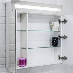Шкаф-зеркало Аврора 65 с подсветкой LED Домино (DV8006HZ) в Когалыме - kogalym.mebel24.online | фото 7