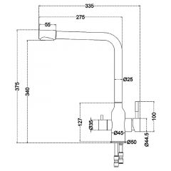 Смеситель д/кухни MELANA-F610304 Stello нерж.сталь, с переключателем на фильтр, однорычажный, сатин в Когалыме - kogalym.mebel24.online | фото 4