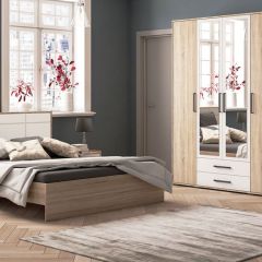 Спальня Соната Тумба прикроватная (дуб сонома/белый) в Когалыме - kogalym.mebel24.online | фото 3