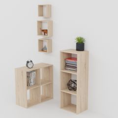 Стеллаж 3 секции (дуб сонома) в Когалыме - kogalym.mebel24.online | фото 4