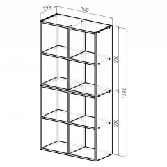 Стеллаж 8 секций (дуб сонома) в Когалыме - kogalym.mebel24.online | фото 2