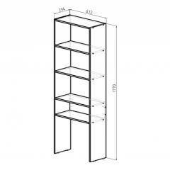 Стеллаж Элемент-1 (дуб сонома) в Когалыме - kogalym.mebel24.online | фото 2