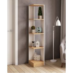 Стеллаж СТМ-1 ЛДСП Белый/ЛДСП Дуб крафт золотой в Когалыме - kogalym.mebel24.online | фото
