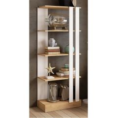 Стеллаж СТМ-2 ЛДСП Белый/ЛДСП Дуб крафт золотой в Когалыме - kogalym.mebel24.online | фото