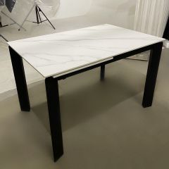 Стол CORNER 120 MATT WHITE MARBLE SOLID CERAMIC / BLACK, ®DISAUR в Когалыме - kogalym.mebel24.online | фото 3