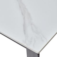 Стол CORNER 120 MATT WHITE MARBLE SOLID CERAMIC / BLACK, ®DISAUR в Когалыме - kogalym.mebel24.online | фото 8