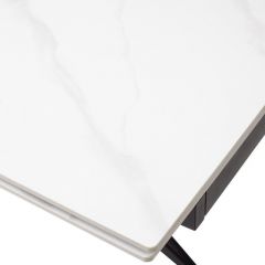 Стол FORIO 160 MATT WHITE MARBLE SOLID CERAMIC / BLACK, ®DISAUR в Когалыме - kogalym.mebel24.online | фото 9