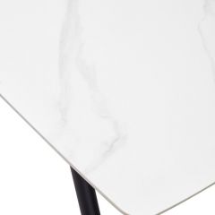Стол RIVOLI 140 MATT WHITE MARBLE SOLID CERAMIC / BLACK, ®DISAUR в Когалыме - kogalym.mebel24.online | фото 9