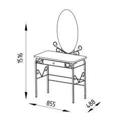 Столик дамский с ящиком ЛДСП венге/черный в Когалыме - kogalym.mebel24.online | фото 2