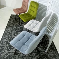 Стул CHILLI SQUARE BLUVEL-03 светло-серый, велюр / черный каркас М-City в Когалыме - kogalym.mebel24.online | фото 2
