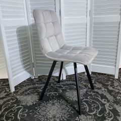 Стул CHILLI SQUARE BLUVEL-03 светло-серый, велюр / черный каркас М-City в Когалыме - kogalym.mebel24.online | фото 3