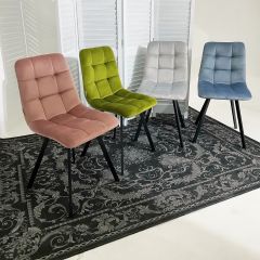 Стул CHILLI SQUARE BLUVEL-03 светло-серый, велюр / черный каркас М-City в Когалыме - kogalym.mebel24.online | фото 5