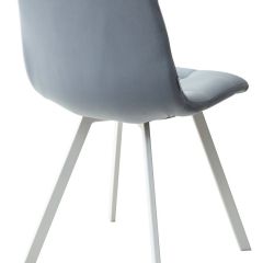 Стул CHILLI SQUARE G108-56 пудровый синий, велюр/ белый каркас М-City в Когалыме - kogalym.mebel24.online | фото 4