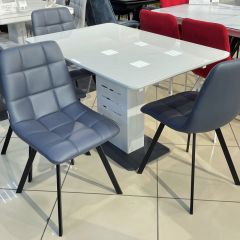 Стул CHILLI SQUARE HK017-09 серо-черничный, PU/ черный каркас М-City в Когалыме - kogalym.mebel24.online | фото 6