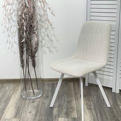 Стул ELVIS WZ2042-18 белая галька фактурный велюр / белый каркас М-City в Когалыме - kogalym.mebel24.online | фото