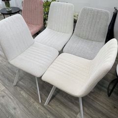Стул ELVIS WZ2042-18 белая галька фактурный велюр / белый каркас М-City в Когалыме - kogalym.mebel24.online | фото 6