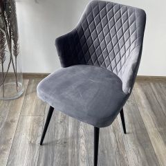 Стул HERMAN 360 град. СЕРЫЙ #27, велюр / черный каркас М-City в Когалыме - kogalym.mebel24.online | фото