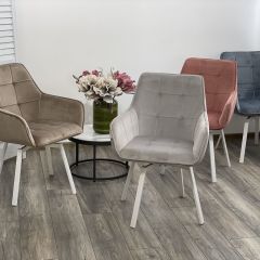Стул MAVERICK 360 град. поворот. BLUVEL-40 BEIGE/ белый каркас, М-City в Когалыме - kogalym.mebel24.online | фото 3