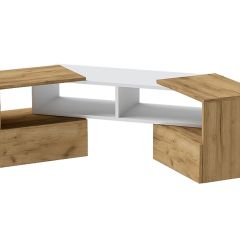 Тумба раздвижная (ЛДСП дуб крафт золотой/белый) в Когалыме - kogalym.mebel24.online | фото 2