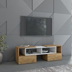 Тумба раздвижная (ЛДСП дуб крафт золотой/белый) в Когалыме - kogalym.mebel24.online | фото 3