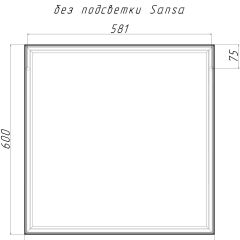 Зеркало Corsica 600х600 black без подсветки Sansa (SB1064Z) в Когалыме - kogalym.mebel24.online | фото 4
