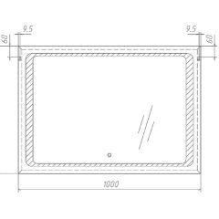 Зеркало Galaxy 100 alum с подсветкой Sansa (SG1008Z) в Когалыме - kogalym.mebel24.online | фото 7