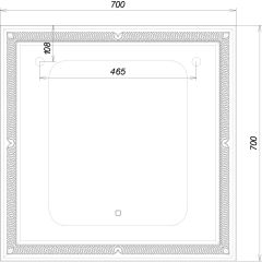 Зеркало Паликир 700х700 с подсветкой Домино (GL7051Z) в Когалыме - kogalym.mebel24.online | фото 6